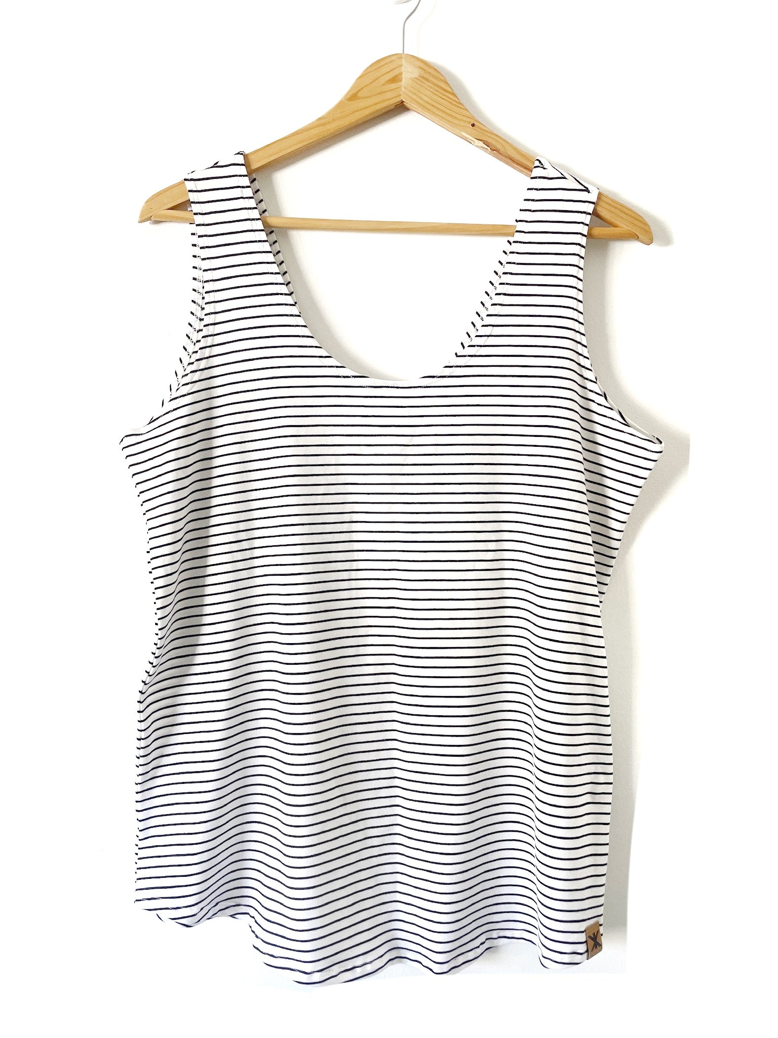 White Stripe Bamboo Tank Top