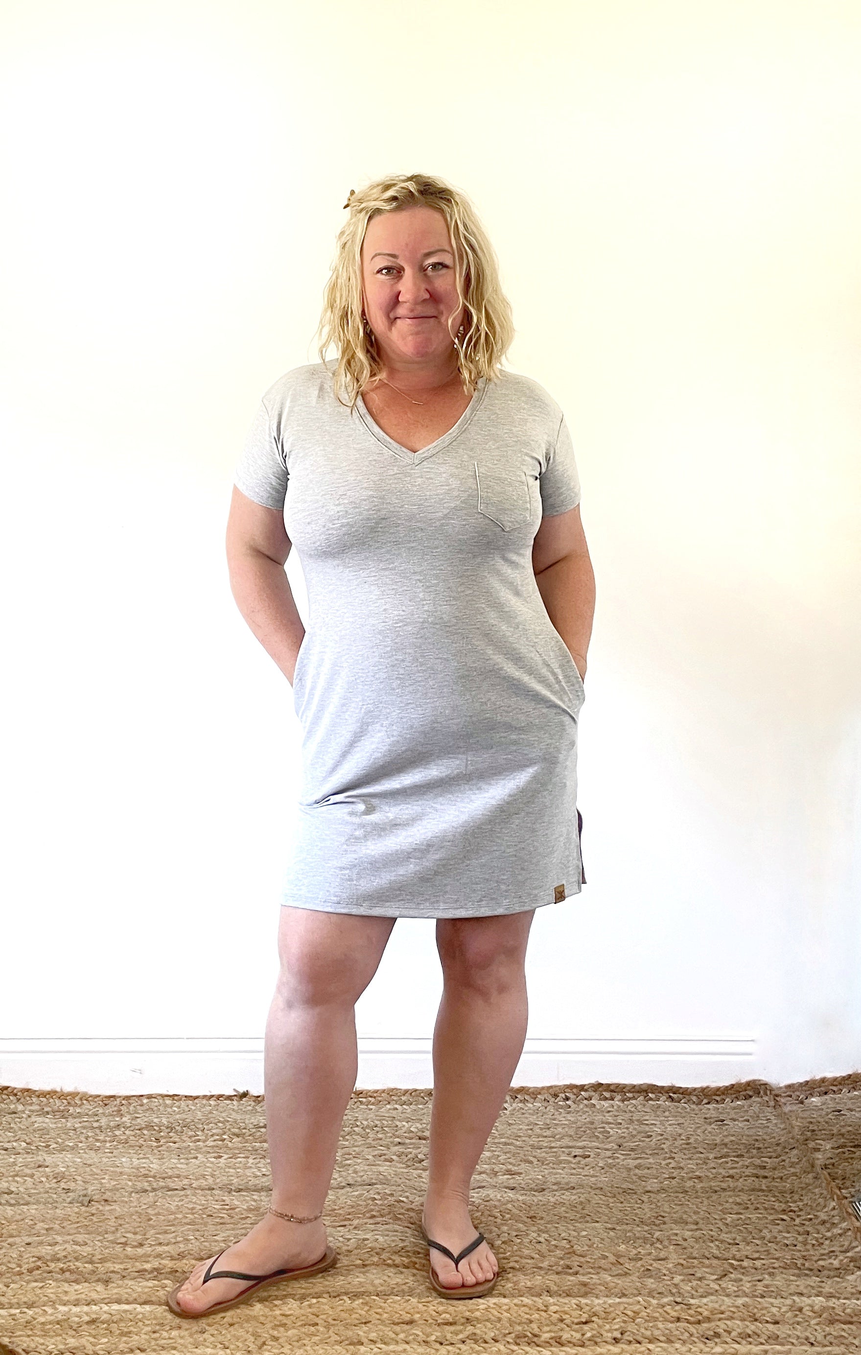 Everyday Stone Bamboo Pocket Dress XL+XXXL ONLY