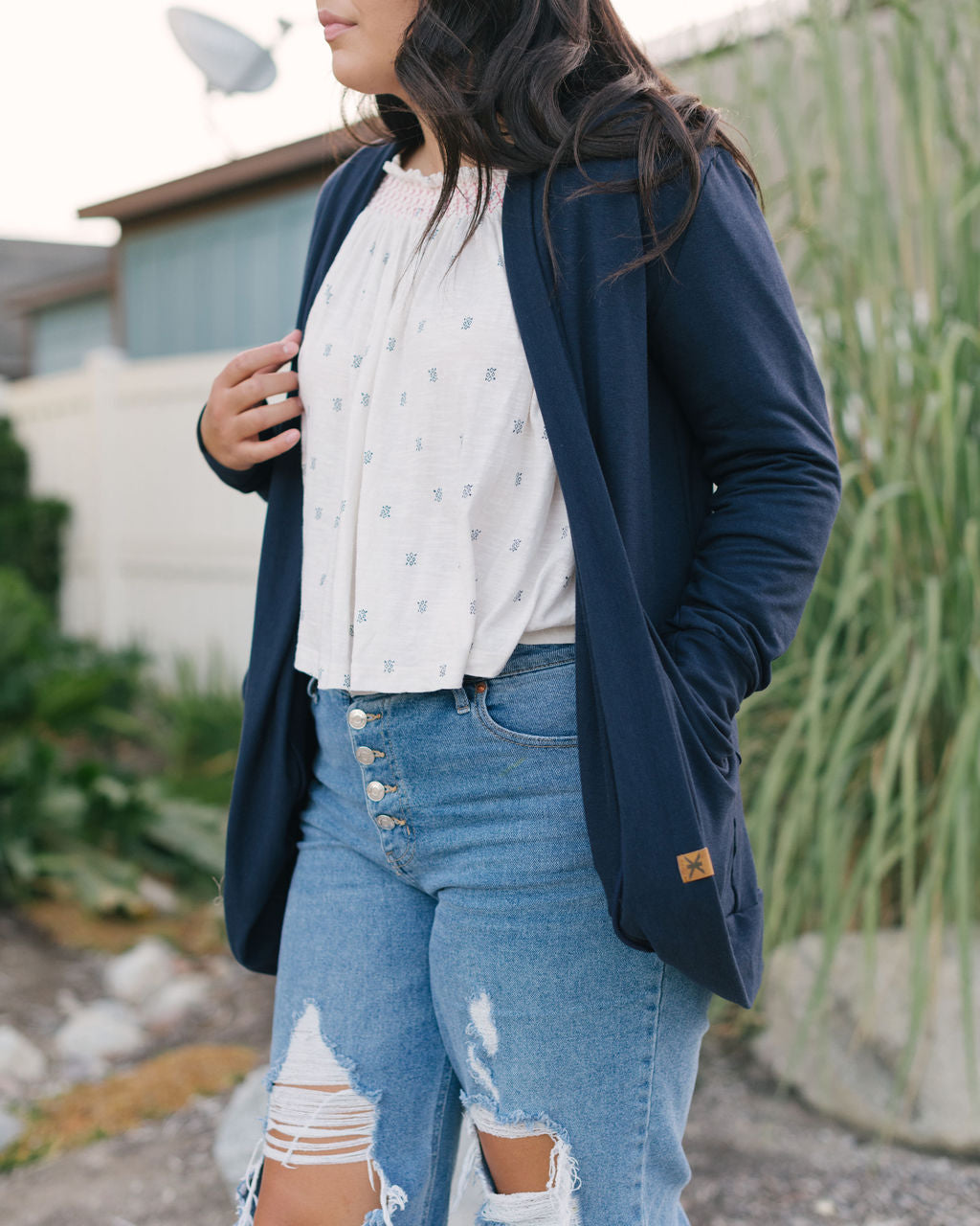 Midnight Bamboo Slouchy Cardigan